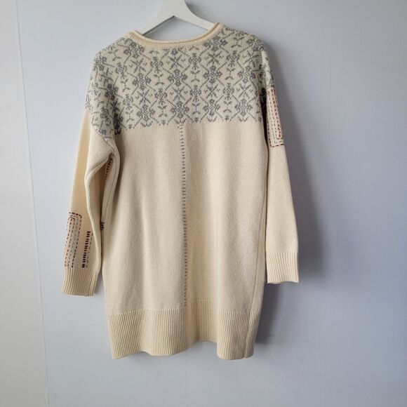 sundance women's Victoria Embroidered Cardigan size M Fair Isle Western Boho - Picture 2 of 6